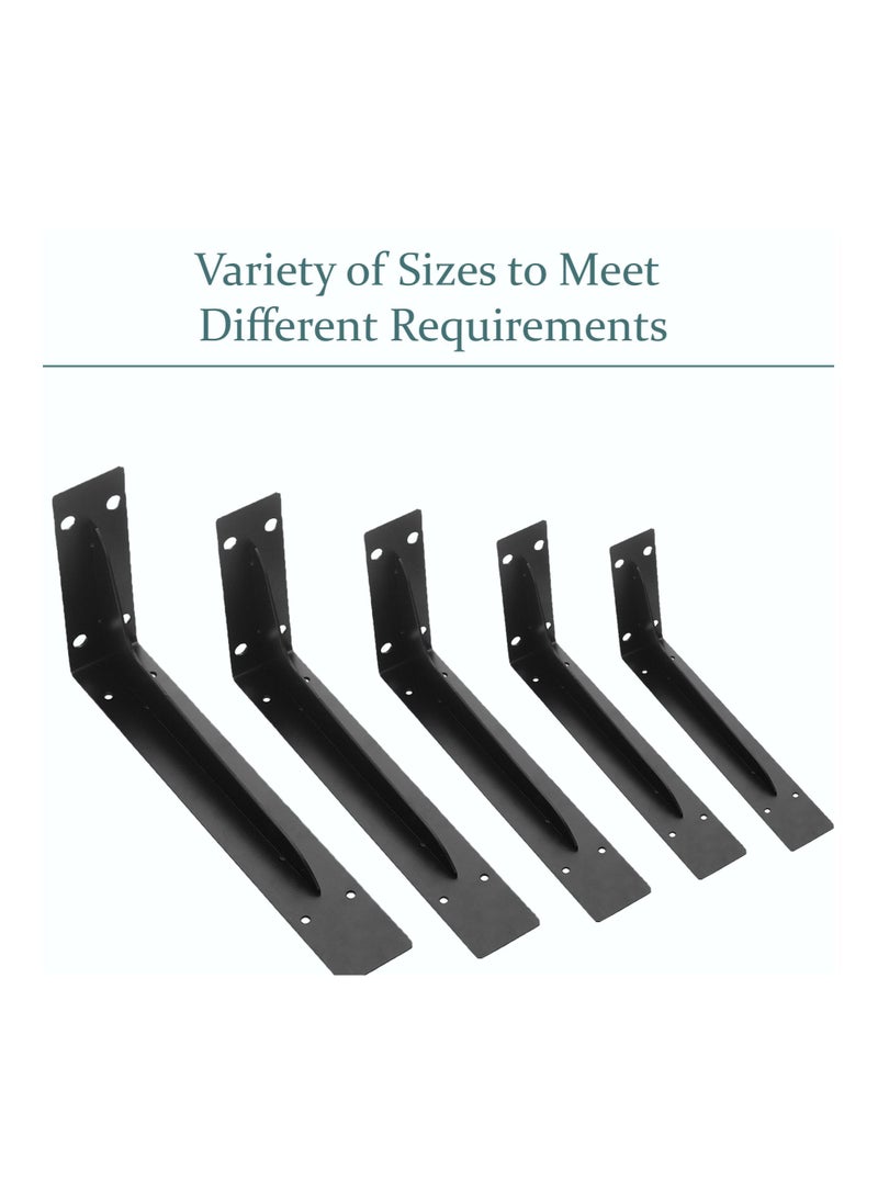 Vixel - VIXEL Heavy Duty Shelf Brackets Corrosion-Resistant Reinforced and Sturdy Brackets for Shelf and Table Work Bench 10inch 2piece set - Image 1