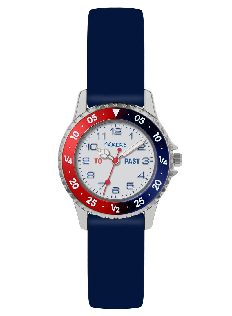 Tikkers Tikkers Boys Navy Silicone Strap Time Teacher Watch - ATK1040  - Image 1