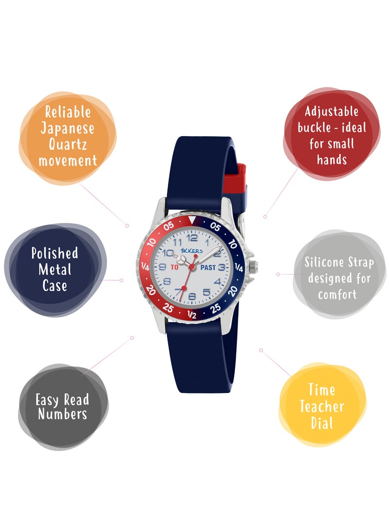 Tikkers Tikkers Boys Navy Silicone Strap Time Teacher Watch - ATK1040  - Image 2