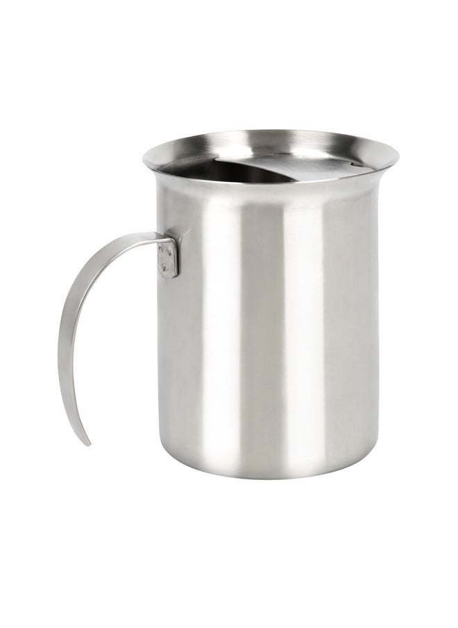 AL SANIDI Stainless steel milk pot, Coffee pot, Silver, capacity 800 ml  - Image 1