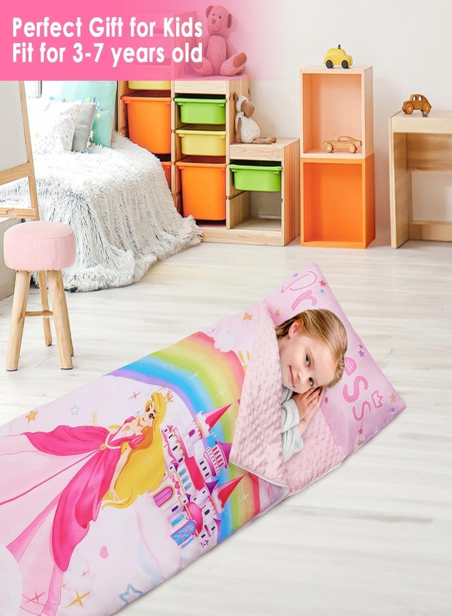 decalsweet Kids Sleeping Bag Toddler Nap Mat with Removable Pillow, Large Foldable Sleeping Bag for Girls Boys, Easy Clean Slumber Bag with Double Zip for Camping School Preschool Daycare, 59×24 inch - Image 5