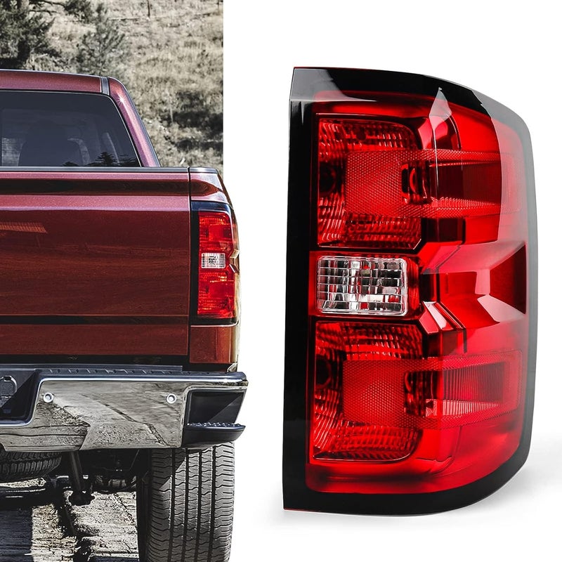 Huray Tail Lights Assembly for 2014-2018 Chevy Silverado - OE Style Rear Brake Lamp Assembly (Passenger Side, Black Trim) - Image 1
