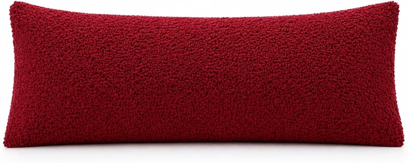 Reafort Ultra Soft Sherpa Body Pillow Cover/Case with Zipper Closure 21"x54" (21"x54" Body Pillow Cover, Red) - Image 4
