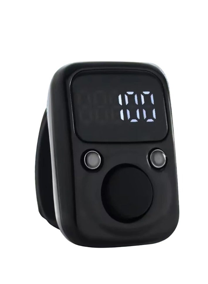 Rechargeable Digital Finger LED Electronic Hand Tally Timer Counter Black - Image 1