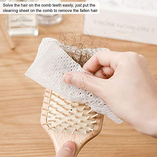 HURRISE 50pcs Hair Brush Cleaning Paper, Professional Cleaning Paper for Air Cushion Comb Cleaning Sheet Comb Non Woven Net for Household Salon - Image 5