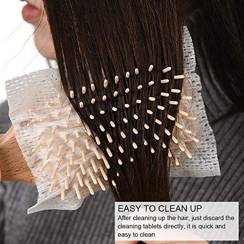 HURRISE 50pcs Hair Brush Cleaning Paper, Professional Cleaning Paper for Air Cushion Comb Cleaning Sheet Comb Non Woven Net for Household Salon - Image 2