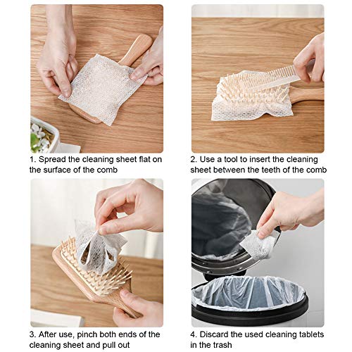 HURRISE 50pcs Hair Brush Cleaning Paper, Professional Cleaning Paper for Air Cushion Comb Cleaning Sheet Comb Non Woven Net for Household Salon - Image 3