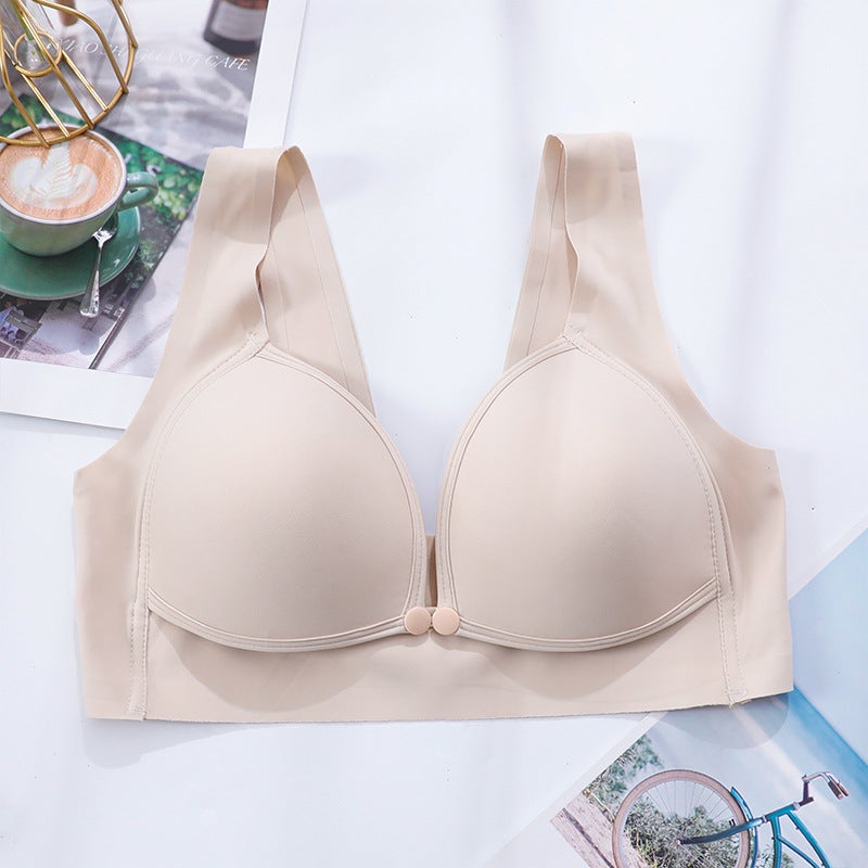 Breastfeeding Bra Front Opening Buckle Feeding Non-Marking Steel Ring Anti-Sagging Pregnancy Postpartum Gathering Feeding Thin Maternity Clothes - Image 1