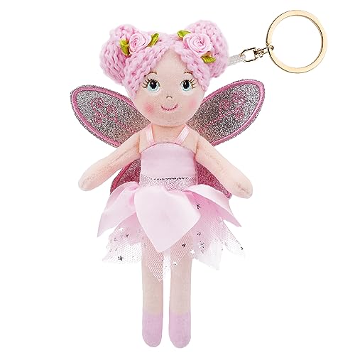 June Garden دمية الجنية المسحورة إلارا من حديقة يونيو 7، سلسلة مفاتيح ناعمة هدية للفتيات باللون الوردي - Image 1