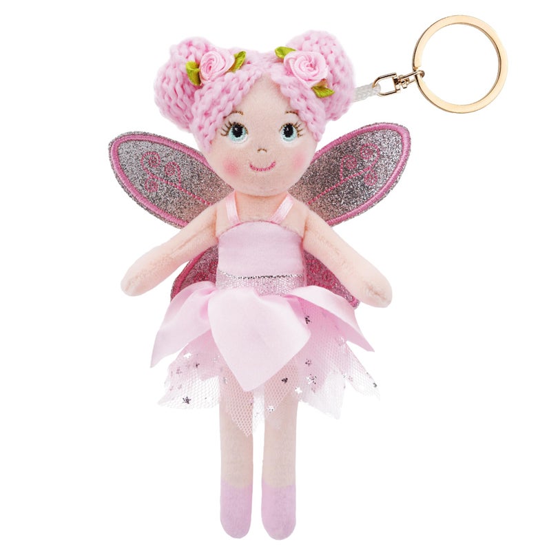 June Garden دمية الجنية المسحورة إلارا من حديقة يونيو 7، سلسلة مفاتيح ناعمة هدية للفتيات باللون الوردي - Image 3