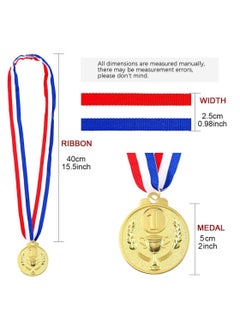 RATSAW 12 Pcs Metal Award Medals Kids Winner Gold Silver and Bronze Medals with Trophy Pattern for Sports Competitions Party  - Image 2