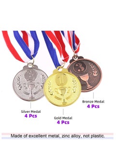 RATSAW 12 Pcs Metal Award Medals Kids Winner Gold Silver and Bronze Medals with Trophy Pattern for Sports Competitions Party  - Image 3