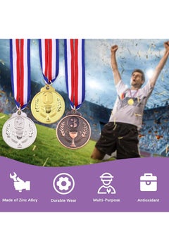 RATSAW 12 Pcs Metal Award Medals Kids Winner Gold Silver and Bronze Medals with Trophy Pattern for Sports Competitions Party  - Image 5