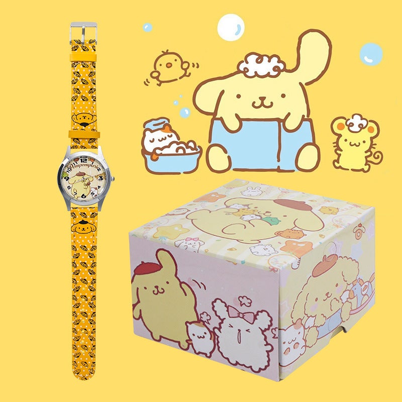 New Kids Cartoon Quartz Watch Strap Pudding gift box 