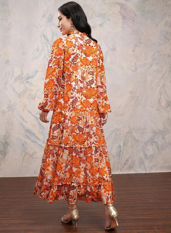 Vishudh Floral Chiffon Dress