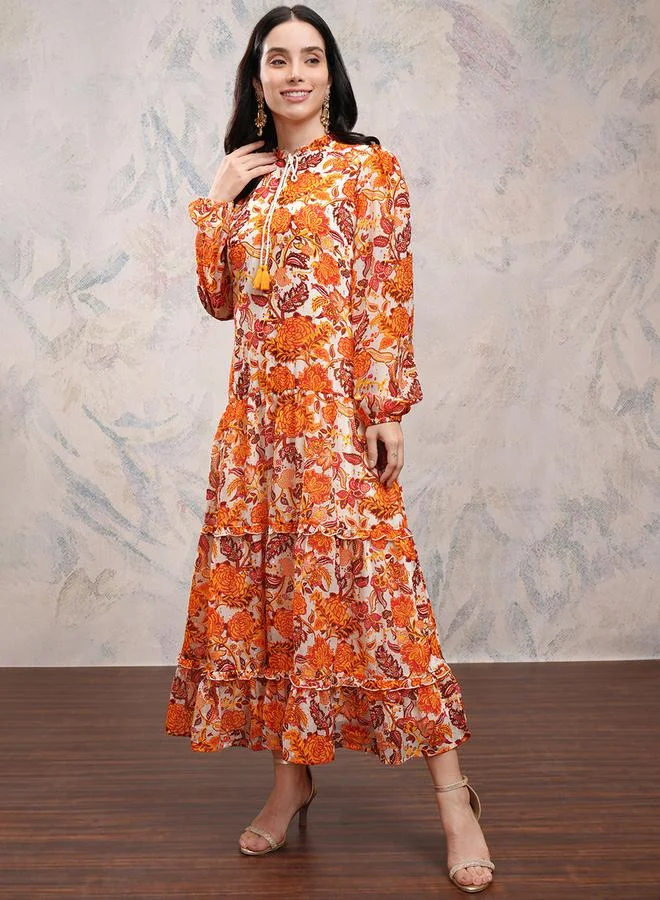 Vishudh Floral Chiffon Dress