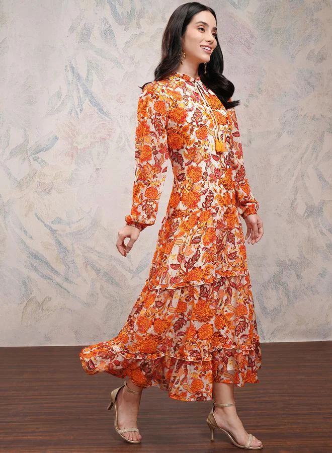 Vishudh Floral Chiffon Dress