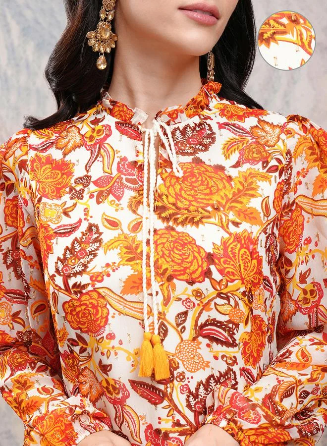 Vishudh Floral Chiffon Dress