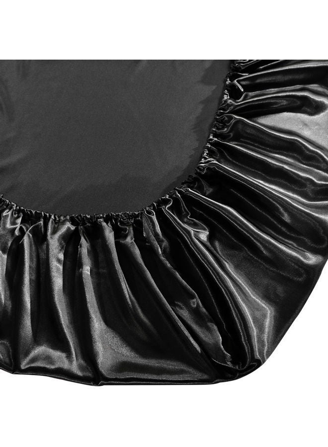 NIBEMINENT Well-made Soft Silk Fitted Sheet Cover Polyester Black 37.00 x 3.00 28.00cm - Image 2