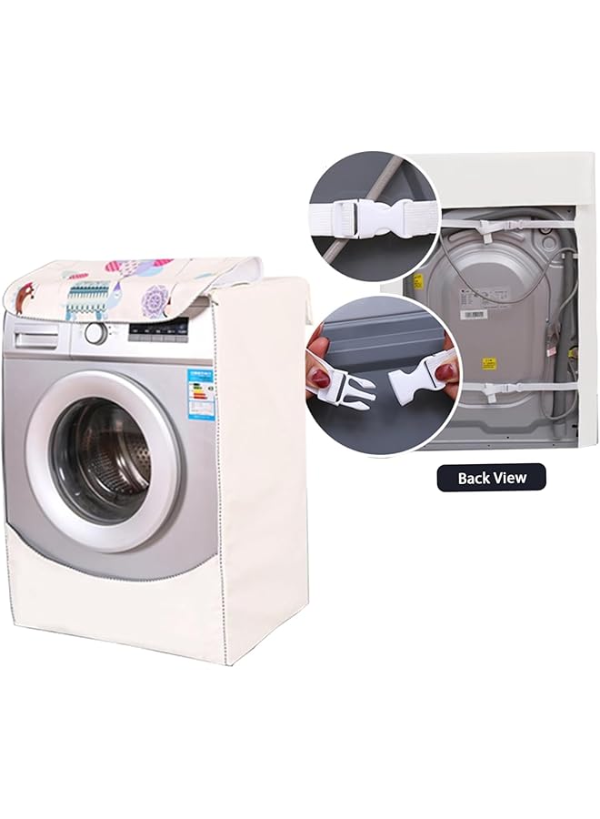 erorex Washer And Dryer Covers With Fastening Tape Zipper Waterproof Sunscreen And Dustproof Cover For 24X33X20 Inch Front Load Washer Modern Home Decoration ﻿  - Image 3