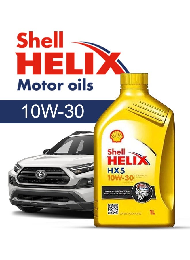 Shell Engine Oil – For TOYOTA RaV4 V4 2024 - 2008، 5 Liter، viscosity 10w30 Shell - With Engine Oil Filter - 2008 2009 2010 2011 2012 2013 2014 2015 2016 2017 2018 2019 2020 2021 2022 2023 2024 