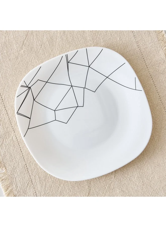 Home Box Crackle Opalware Dinner Plate 28 x 2.1 x 28 cm