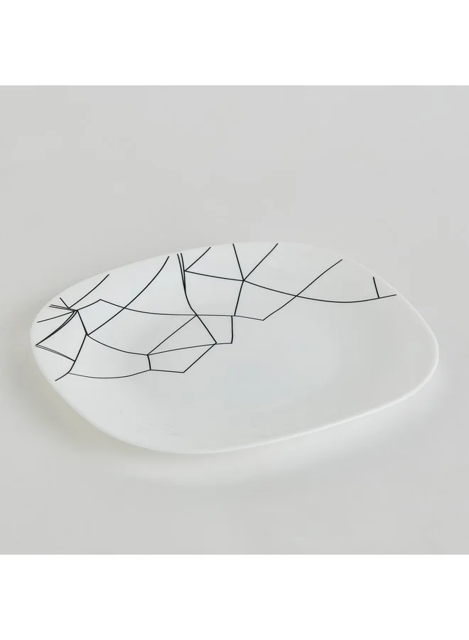 Home Box Crackle Opalware Dinner Plate 28 x 2.1 x 28 cm