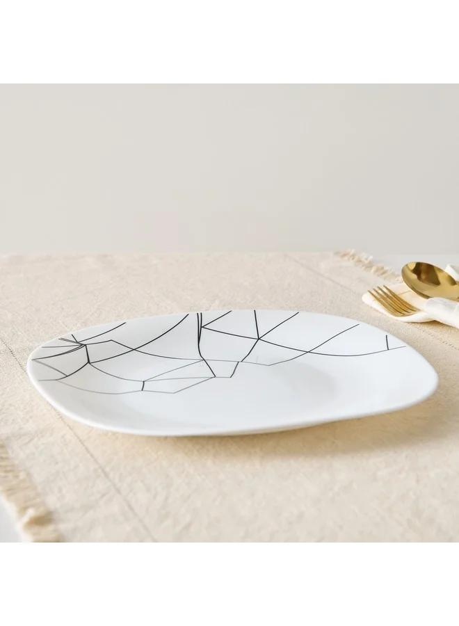 Home Box Crackle Opalware Dinner Plate 28 x 2.1 x 28 cm