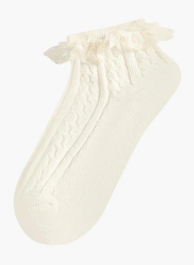 سيليست Pack of 3 Girls Socks with Embroidered Frill Detail