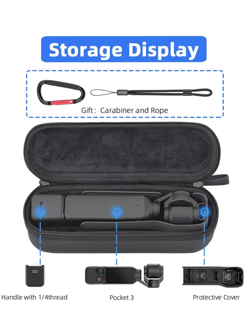 Carrying Case for DJI Osmo Pocket 3, Portable PU Leather Storage Case Protective Bag for DJI Osmo Pocket 3 Accessories (Black) - Image 3