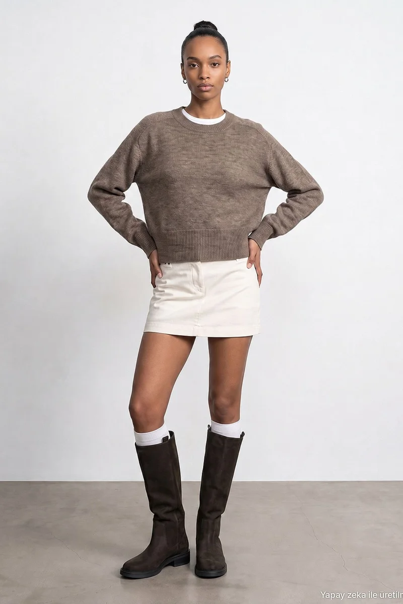Dilvin Mocha Brown DILVIN Women's Knit Sweater for Women | Best Price UAE