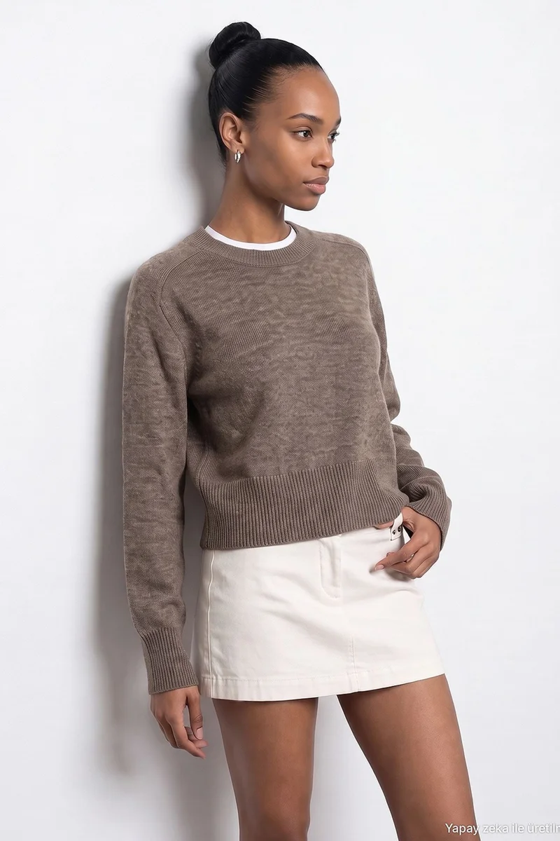 Dilvin Mocha Brown DILVIN Women's Knit Sweater for Women | Best Price UAE