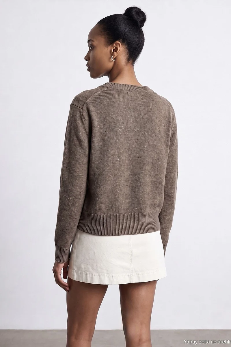Dilvin Mocha Brown DILVIN Women's Knit Sweater for Women | Best Price UAE