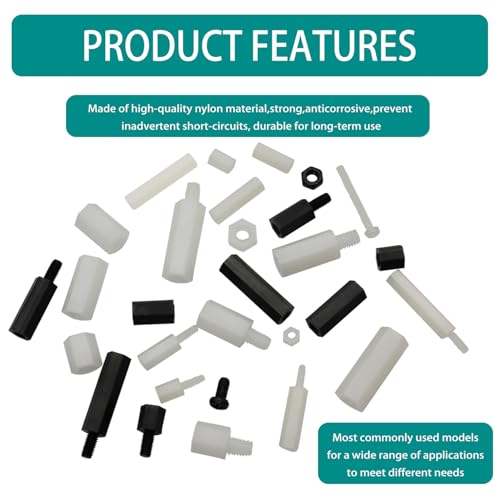Raogoodcx 360pcs M2 M3 M4 Male Female Nylon Hex Spacer Standoff Screw Nut Assortment Kit - Image 5