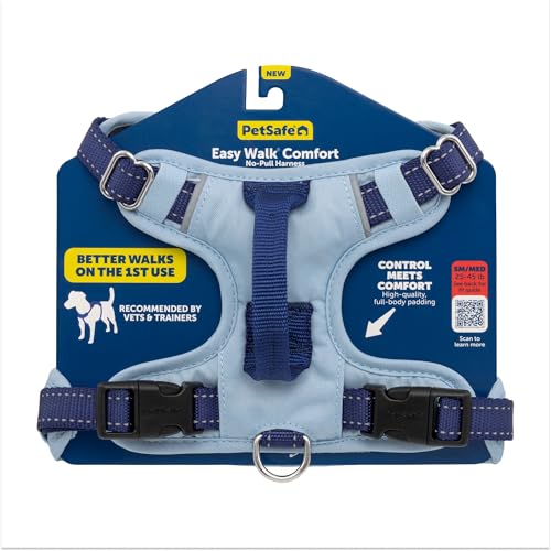 PetSafe Easy Walk Comfort NoPull Dog Harness FullBody Padding Better Walks on the First Use 5 Points of Adjustment SmallMedium Blue - Image 1