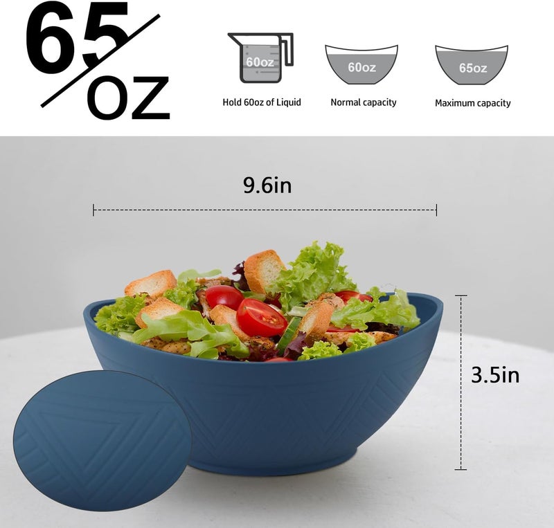 Homienly 96 inch Serving Bowls Large Serving Dishes for Wedding Parties 60 Oz for Salad Side Dishes Pasta Oval Shape Microwave  Dishwasher Safe Set of 4 Multi Color - Image 2