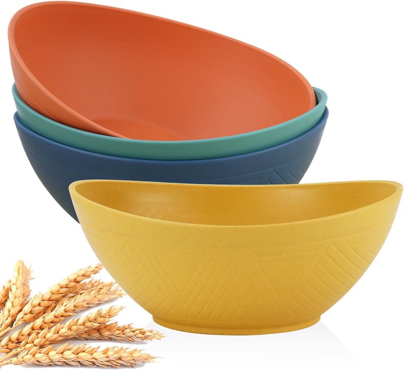 Homienly 96 inch Serving Bowls Large Serving Dishes for Wedding Parties 60 Oz for Salad Side Dishes Pasta Oval Shape Microwave  Dishwasher Safe Set of 4 Multi Color - Image 1