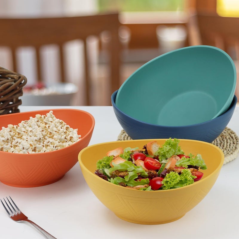 Homienly 96 inch Serving Bowls Large Serving Dishes for Wedding Parties 60 Oz for Salad Side Dishes Pasta Oval Shape Microwave  Dishwasher Safe Set of 4 Multi Color - Image 5