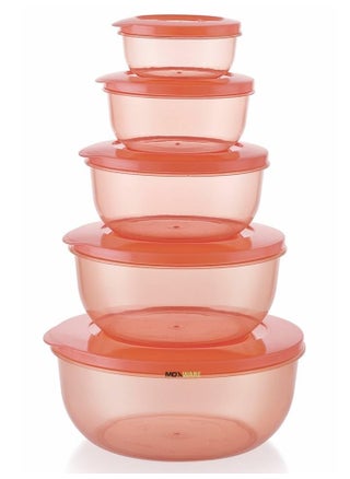 MOXWARE Plastic Airtight Fridge Storage Round Containers Set Combo for Food Rice Pasta Pulses Dabba Set for Kitchen Pink 290 ml 580 ml 1000 ml 1700 ml 2700 ml - pzsku/Z50912F6EF44DC716FFAAZ/45/1748244643/220722af-0ed7-4ffe-a589-544070342bc8