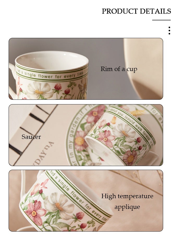 DUNISO طقم أكواب الشاي وأكواب الشاي والصحون الرجعية، طقم شاي من البورسلين لحفلات الشاي، أكواب شاي بعد الظهر، صحن للقهوة، الحليب، المطبخ وغرفة الرسم، طقم أطباق من البورسلين، طقم شاي من البورسلين لحفلة الشاي - Image 3