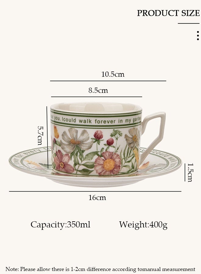 DUNISO طقم أكواب الشاي وأكواب الشاي والصحون الرجعية، طقم شاي من البورسلين لحفلات الشاي، أكواب شاي بعد الظهر، صحن للقهوة، الحليب، المطبخ وغرفة الرسم، طقم أطباق من البورسلين، طقم شاي من البورسلين لحفلة الشاي - Image 4