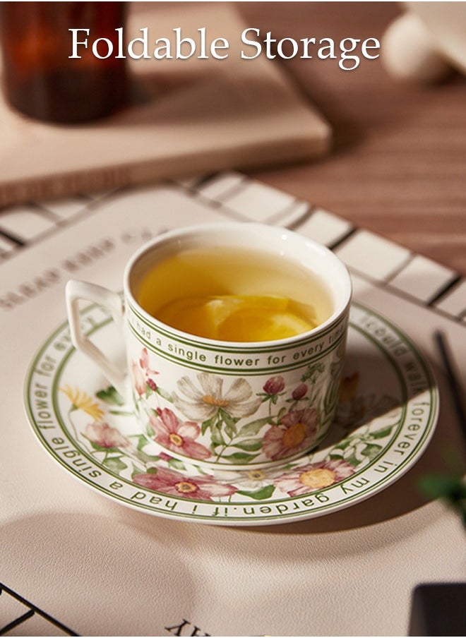 DUNISO Tea Cups and Retro Tea Cups and Saucers Set Porcelain Tea Set for Tea Party Afternoon Tea Cups Saucer for Coffee Milk Kitchen and Drawing RoomSaucers Set Porcelain Tea Set for Tea Party  - Image 4