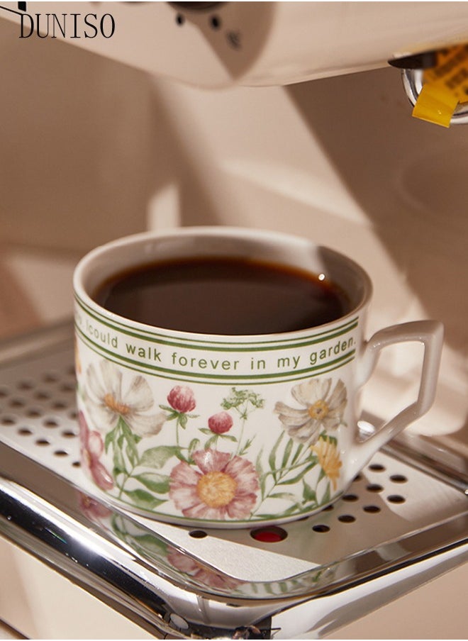 DUNISO Tea Cups and Retro Tea Cups and Saucers Set Porcelain Tea Set for Tea Party Afternoon Tea Cups Saucer for Coffee Milk Kitchen and Drawing RoomSaucers Set Porcelain Tea Set for Tea Party  - Image 5