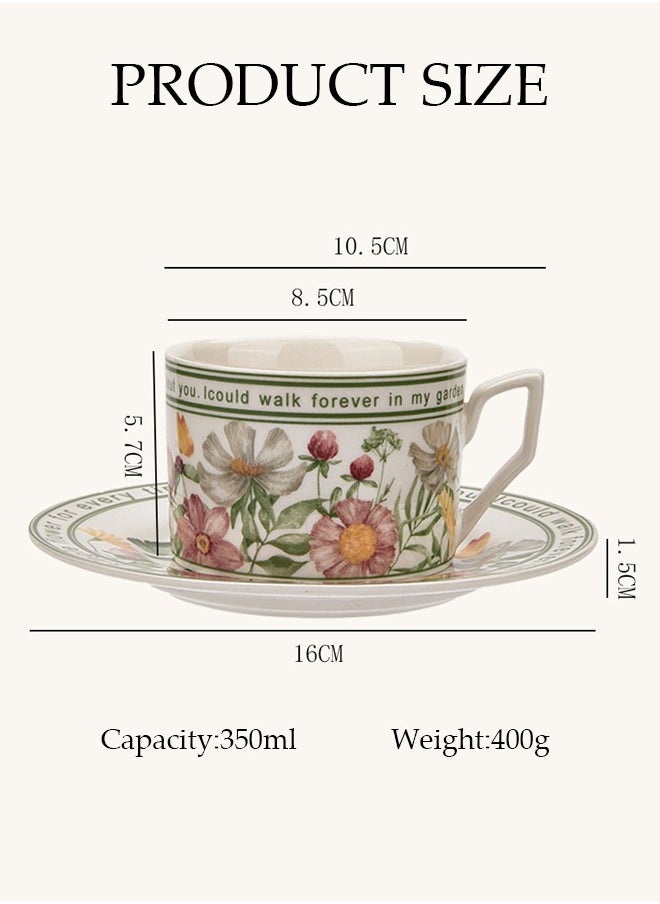 DUNISO Tea Cups and Retro Tea Cups and Saucers Set Porcelain Tea Set for Tea Party Afternoon Tea Cups Saucer for Coffee Milk Kitchen and Drawing RoomSaucers Set Porcelain Tea Set for Tea Party  - Image 2