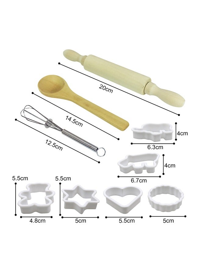 13Pcs Set Kids Cooking Baking, Kids Chef Role Play Costume Set, Chef Hat and Matching Pink Apron Children Dress up Pretend Gift for Girls - Image 3