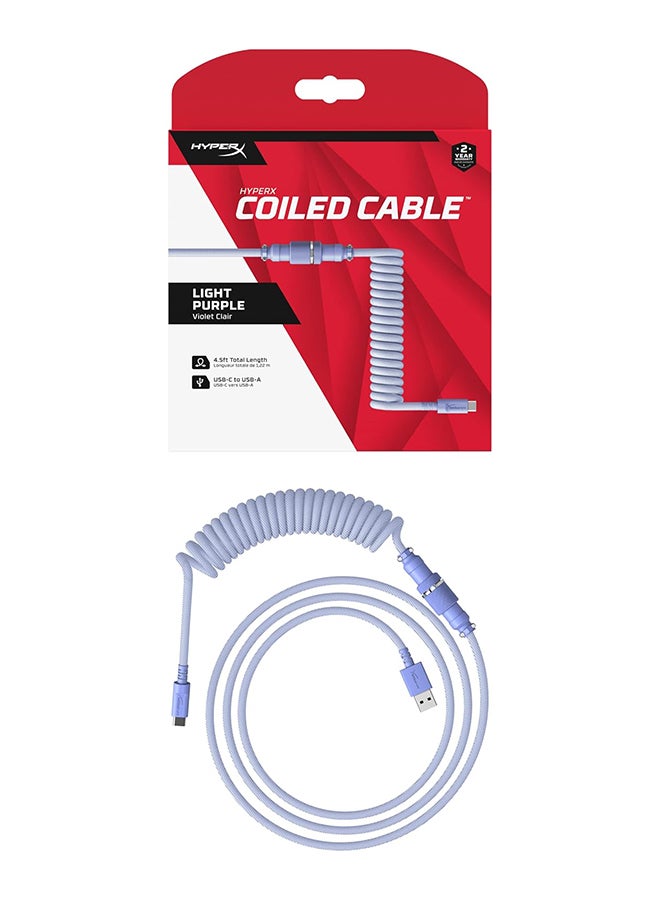 HYPERX Coiled Cable - Light Purple - 1.37m - Image 5
