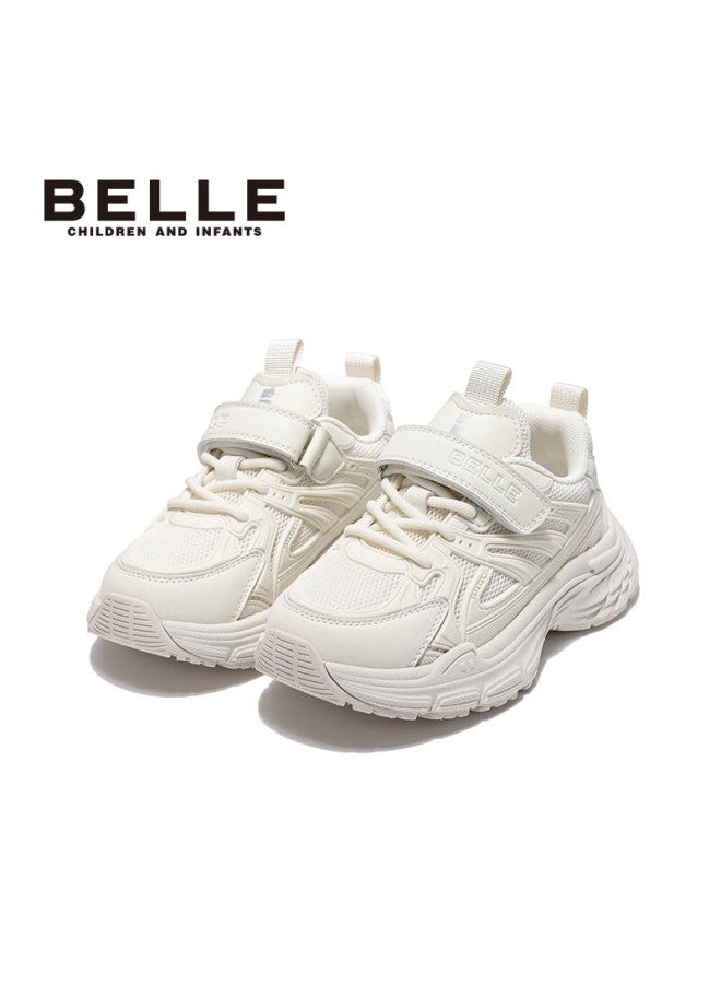 Belle Kids Sports Shoes Autumn Casual School Running Shoes Dad Sneakers For Boys And Girls Beige Size 31 - Image 1