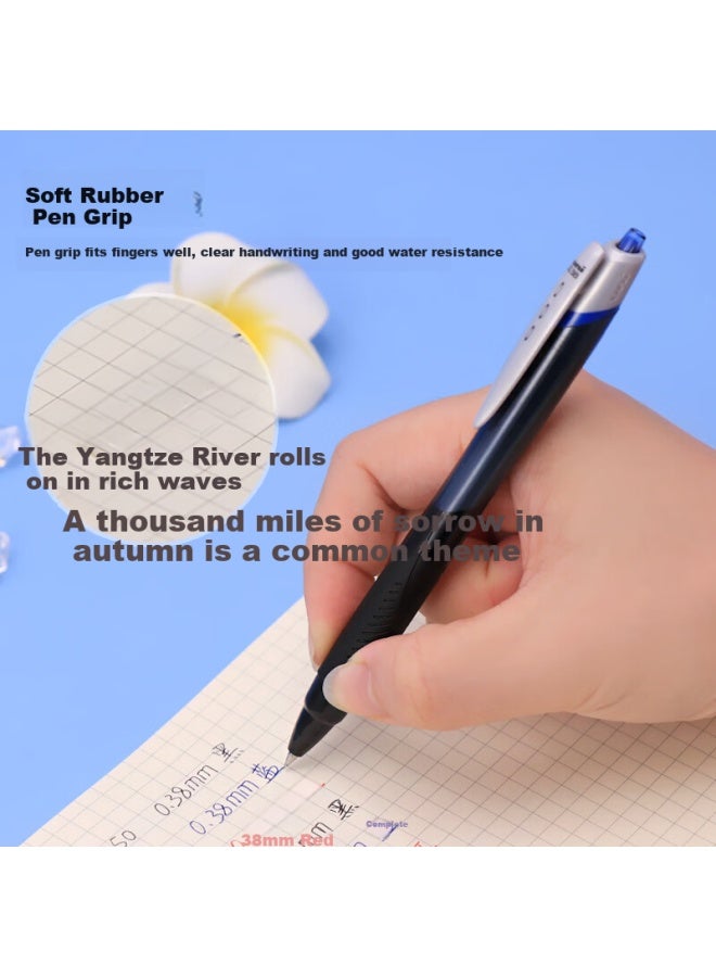 Uni Mitsubishi Jetstream Series Retractable Ballpoint Pen Sxn-150 Smooth Student Office Pen 0.38Mm Black Barrel Blue Ink 5-Pack - Image 2