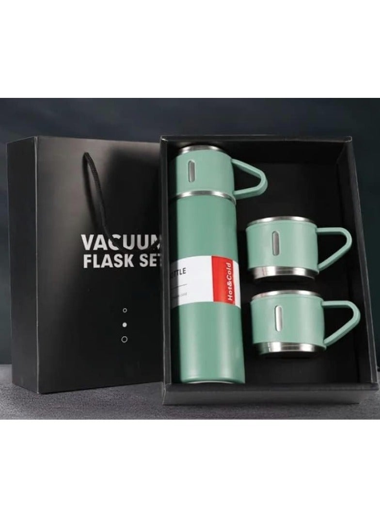 Thermos Mug medium size with 3 Cups, Thermal Bottle, Vacuum Insulated Tea Coffee Thermos 304 Stainless Steel Travel Mug for Hot and Cold Drinks. Leakproof Design and Great Gift for Outdoor, Office, Home, Sports - Coffee Mug  Cappuccino Tea - Car Seat Mug - Coffee Mug - Double Wall Stainless Steel Insulated - Vacuum Insulated Stainless Steel Double Wall Thermal Cup for Tea Coffee Travel - Thermos Set with 3 Cups - Stainless Steel Vacuum Insulated Water Bottle - Insulated Flask Set with 3 Cups  - Image 4
