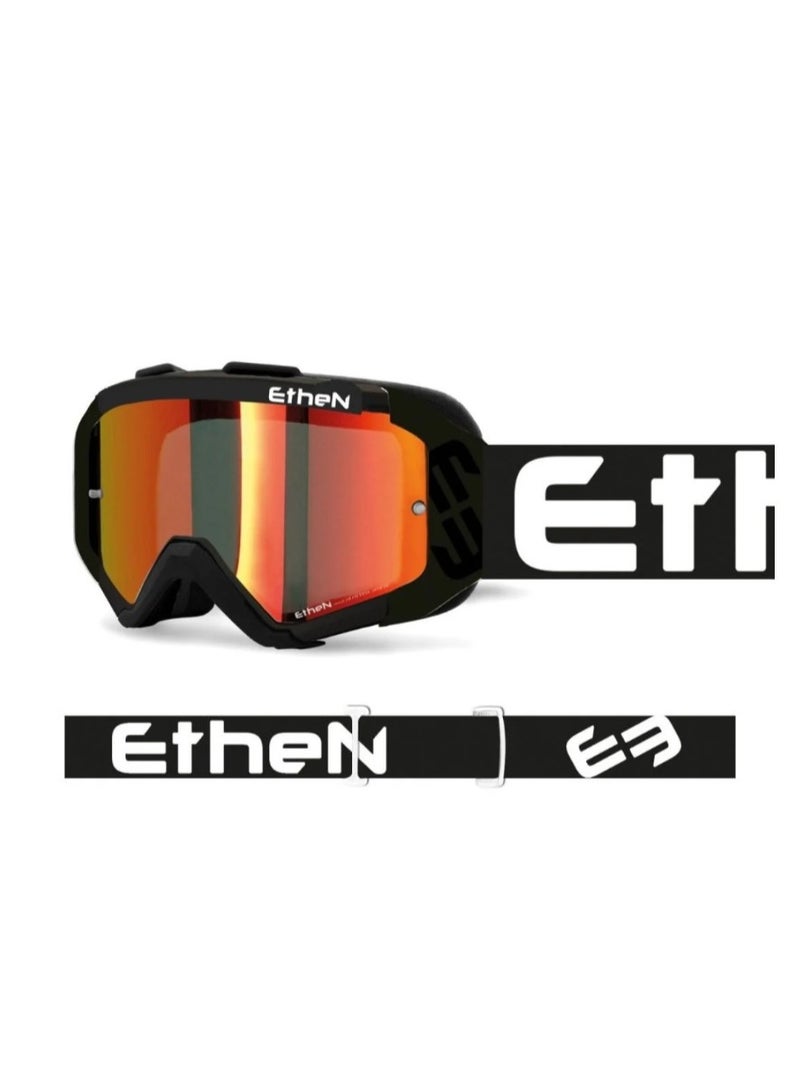 05R BLACK GOGGLES RED MIRROR LENS